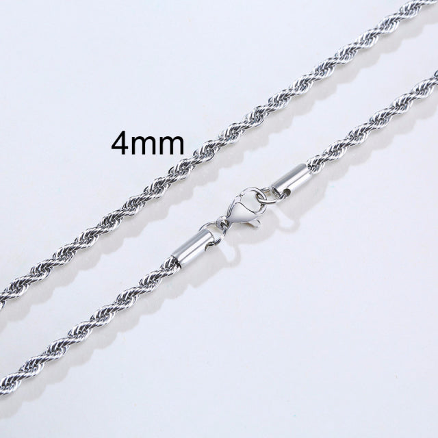 Men's Long Stainless Rope Necklace - MollyMBS314