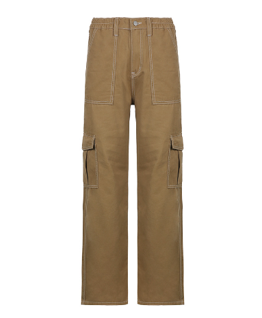 Cargo Solid Baggy Pants - MollyMBS314