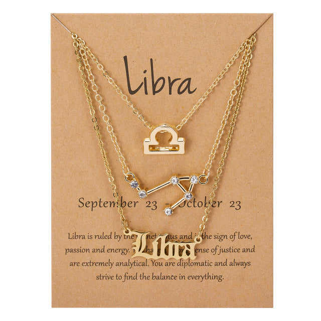 Zodiac Sign Pendant Necklace - MollyMBS314