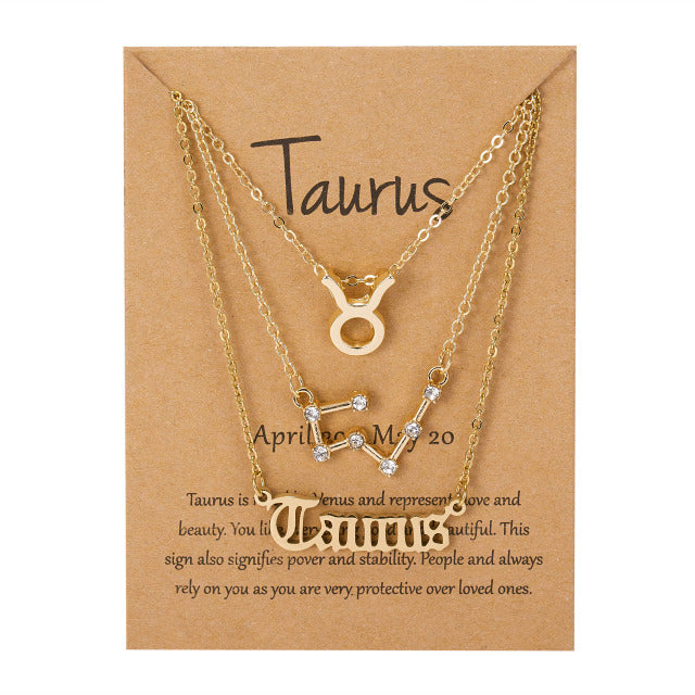 Zodiac Sign Pendant Necklace - MollyMBS314