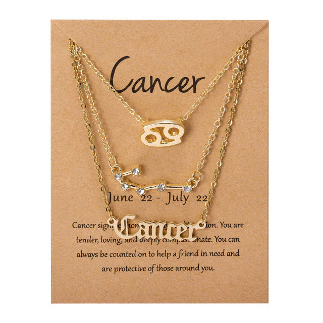 Zodiac Sign Pendant Necklace - MollyMBS314