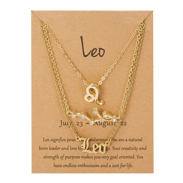 Zodiac Sign Pendant Necklace - MollyMBS314