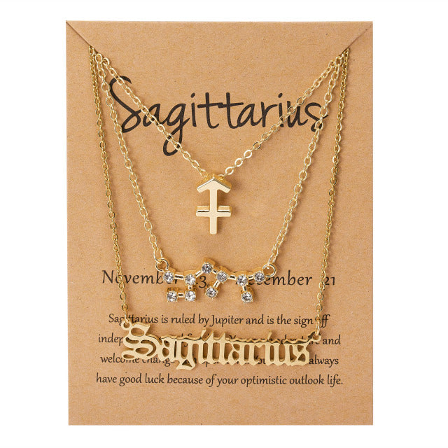 Zodiac Sign Pendant Necklace - MollyMBS314