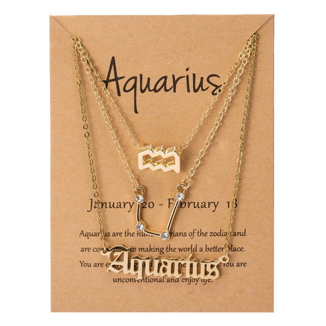 Zodiac Sign Pendant Necklace - MollyMBS314