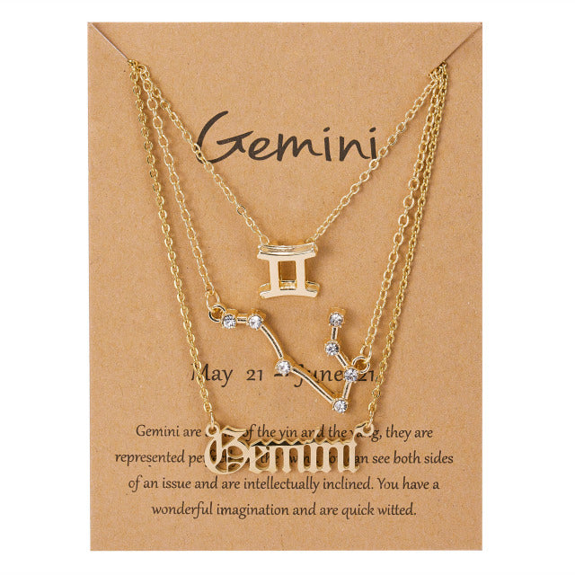 Zodiac Sign Pendant Necklace - MollyMBS314