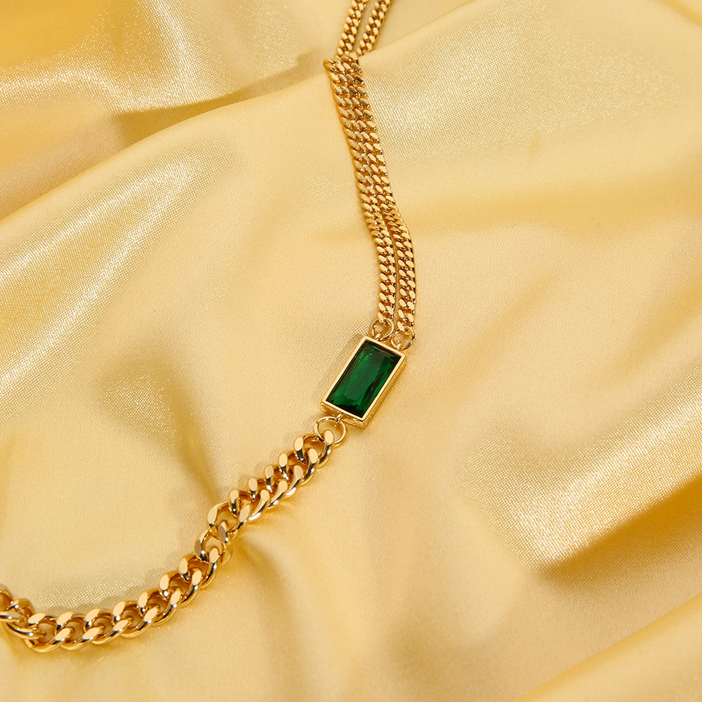 Green Stone Necklace - MollyMBS314