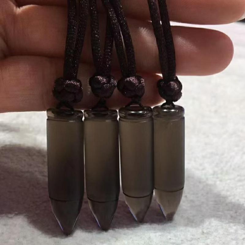 Obsidian-Bullet Pendant Necklace - MollyMBS314