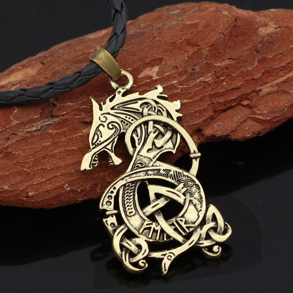 Viking Dragon Pendant Necklace - MollyMBS314