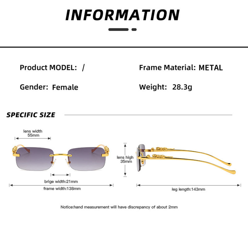 Rimless Square Sunglasses - MollyMBS314