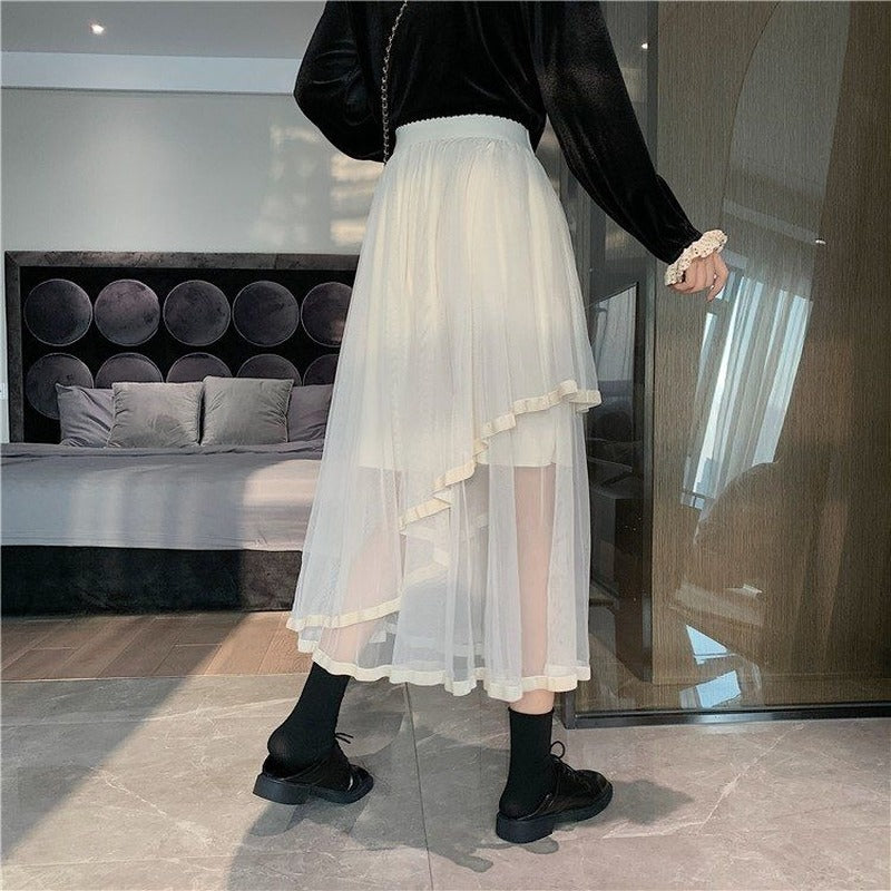 Women Solid Korean Style Women Skirt - MollyMBS314